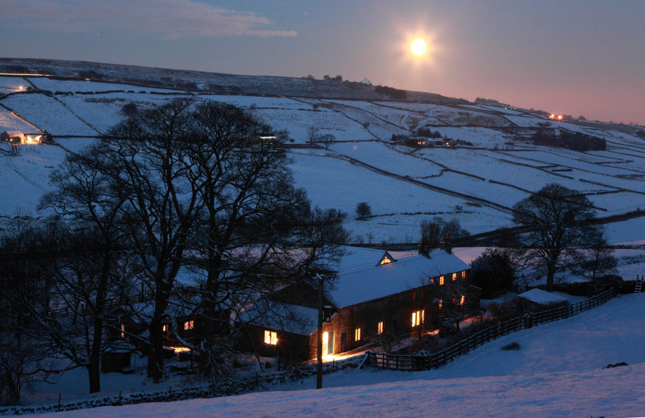 The buildings in winter